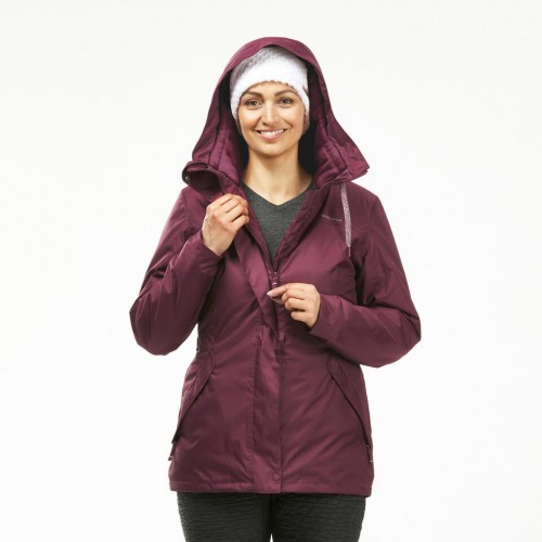 Casaca Impermeable para Nieve X-Warm QUECHUA Mujer - Granate