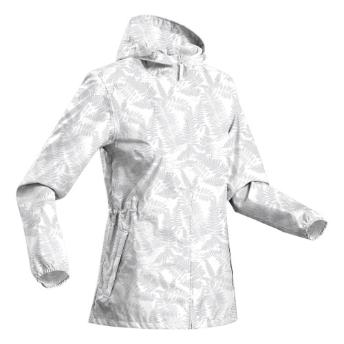 Chubasquero impermeable QUECHUA Raincut Mujer - Blanco Flores