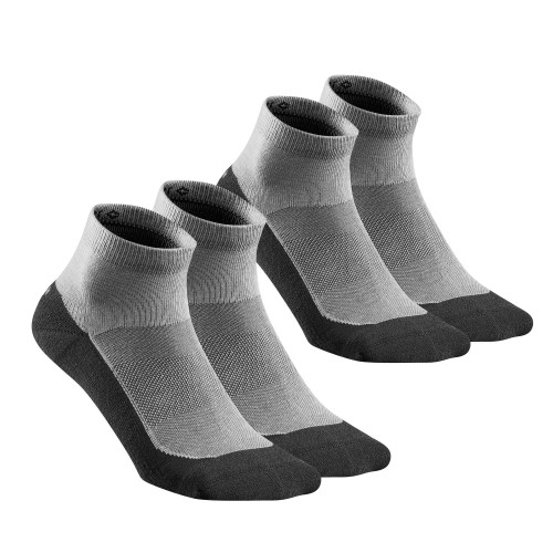 Calcetines tobilleras QUECHUA X2 pares NH100 - Gris Carbon