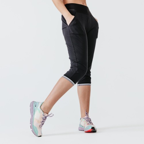 Pantalon Capri Runing KALENJI Dry -Negro