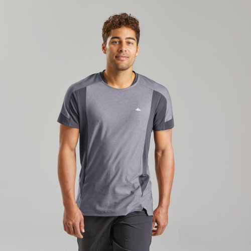 Camiseta Manga Corta QUECHUA MH500 Hombre -Gris Carbon