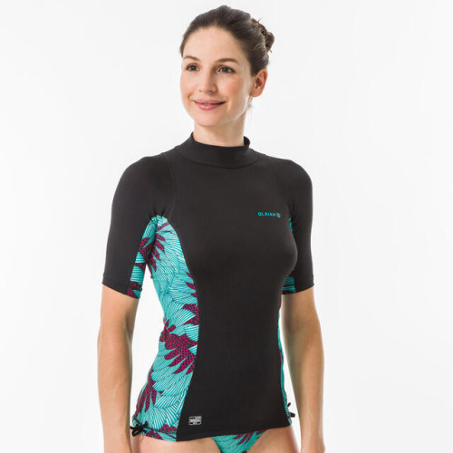 Camiseta Top 500 Anti-UV UPF 50+ OLAIAN Mujer Negro -Verde