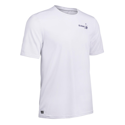 Camiseta UPF50+ Manga Corta Top OLAIAN Hombre Blanco