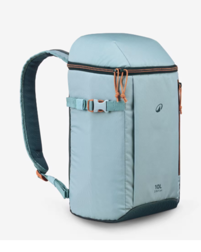 Mochila nevera QUECHUA 10 litros isotérmica y compacta - Celeste Lluvia