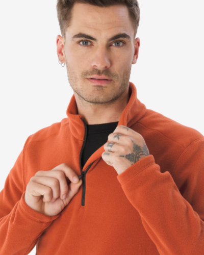 Polar QUECHUA montaña y trekking media cremallera Hombre MH100 - Naranja Cobrizo